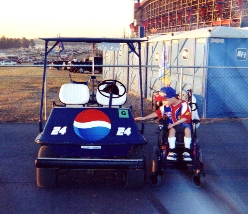 Jacob with the Pepsi golf cart